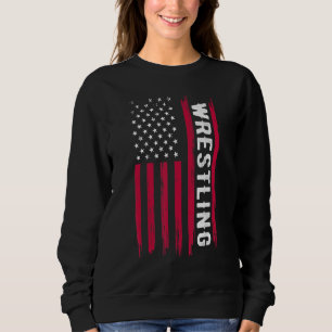 Wrestling American USA Flag Funny Wrestle Men Boy Sweatshirt