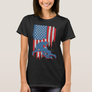Wrestling American USA Flag Wrestling Wrestling F T-Shirt