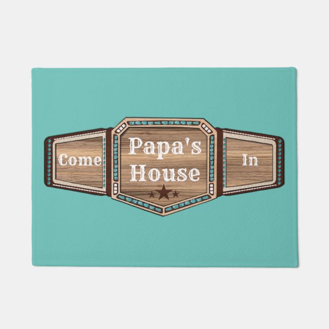 Wrestling Belt Customize Name Color Doormat (Front)