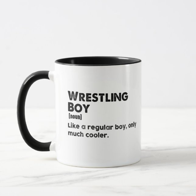 Wrestling Boy Definition Funny Wrestler Mug (Left)
