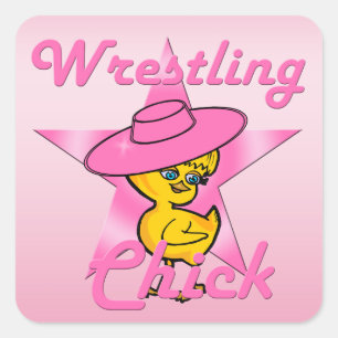 Wrestling Chick #8 Square Sticker