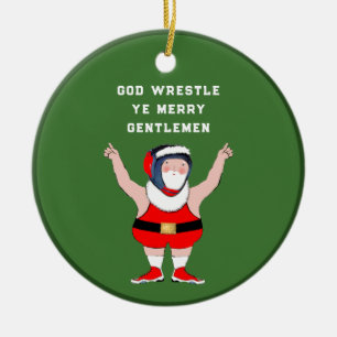 Wrestling Christmas Collectable Ceramic Ornament