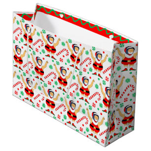 Wrestling Christmas Holiday Large Gift Bag