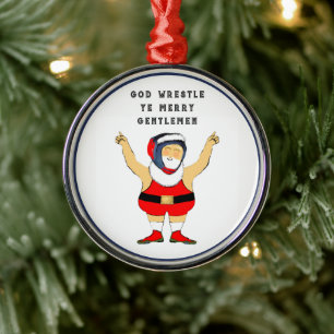 Wrestling Christmas Metal Ornament