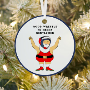 Wrestling Christmas Wrestler Metal Tree Decoration