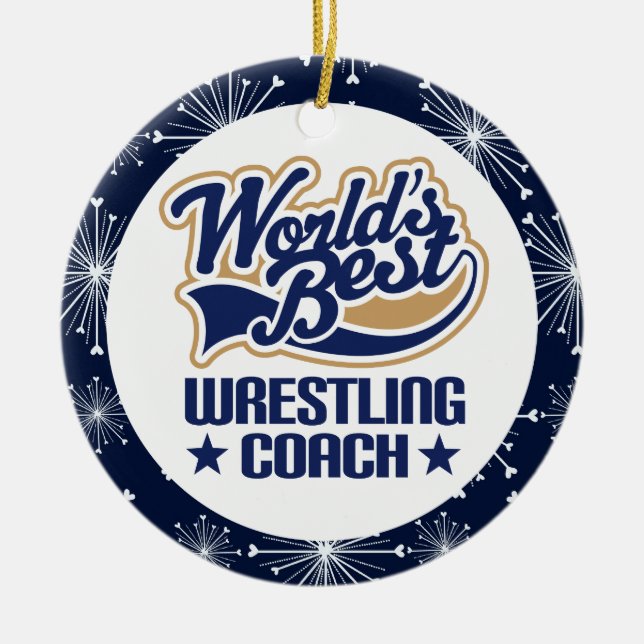 Wrestling Coach Gift Ornament (Front)