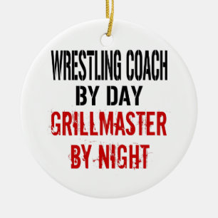 Wrestling Coach Grillmaster Ceramic Ornament