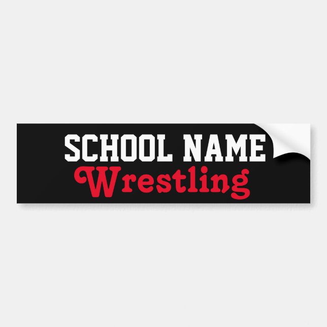 Wrestling - Create Your Own School Spirit Bumper Sticker (Front)