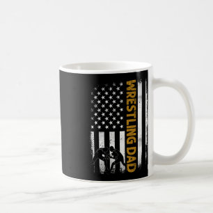 Wrestling Dad American Flag 4th Of July Fathers Da Coffee Mug