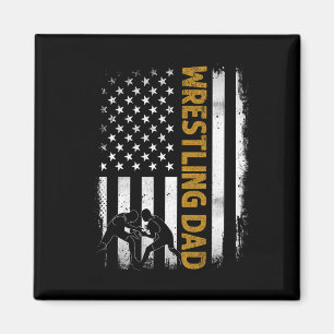 Wrestling Dad American Flag 4th Of July Fathers Da Magnet