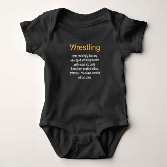 Wrestling Definition Self Control Coach Baby Bodysuit (Front)