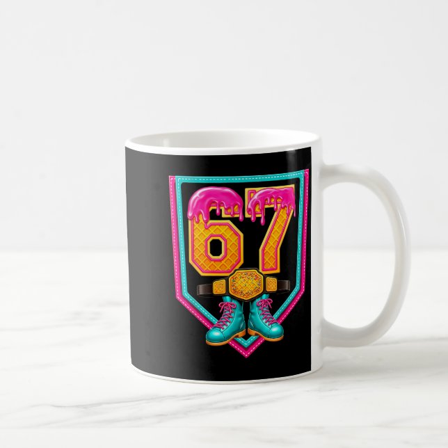 Wrestling Drip Number 67 Wrestling Player  Coffee Mug (Right)