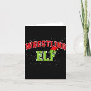 Wrestling Elf Christmas Family Matching Group Xmas Card