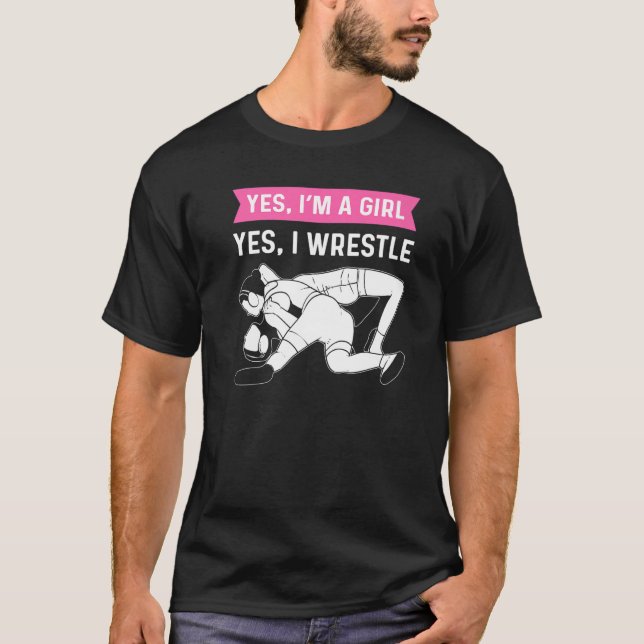 Wrestling Female Wrestler Girl Wrestling T-Shirt (Front)