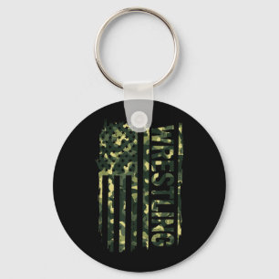 Wrestling Flag Camo Patriotic Wrestler Men Women Key Ring