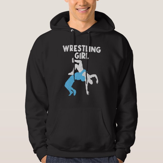 Wrestling For Wrestler Girls Kids Wrestling Hoodie (Front)