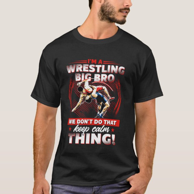 Wrestling Funny Best I'm A Wrestling Big Bro Vinta T-Shirt (Front)