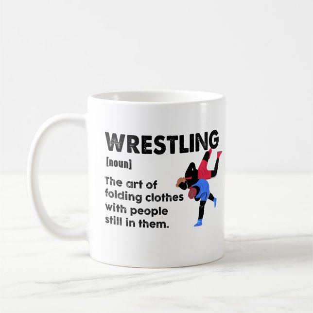 Wrestling Funny Dictionary Definition Wrestler Coffee Mug (Left)