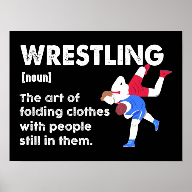 Wrestling Funny Dictionary Definition Wrestler Poster (Front)