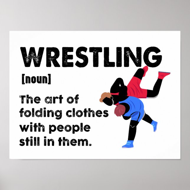 Wrestling Funny Dictionary Definition Wrestler Poster (Front)