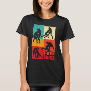 Wrestling Gifts- Funny Free Hugs Wrestling - Funny T-Shirt