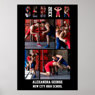 Wrestling Graduation Senior Night Wrestler Poster