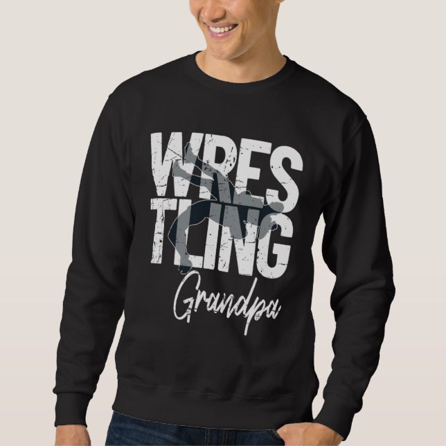 Wrestling Grandpa Wrestler Matching Family Sweatshirt (Front)