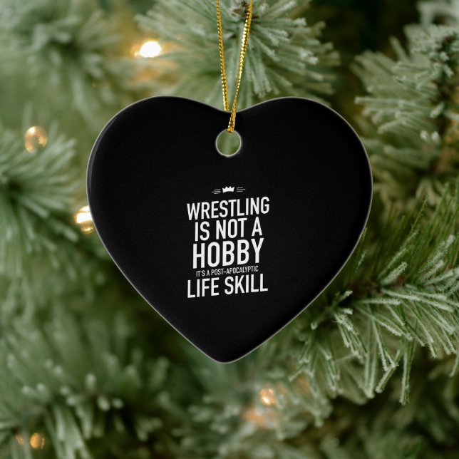 Wrestling hobby white ceramic ornament (Tree)