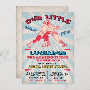 Wrestling Lucha Libre Birthday Fiesta Party Invitation