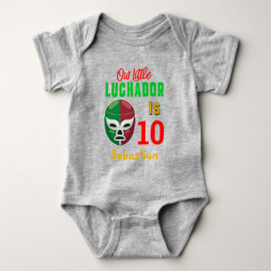 Wrestling Luchador Custom Colourful Birthday Boy Baby Bodysuit