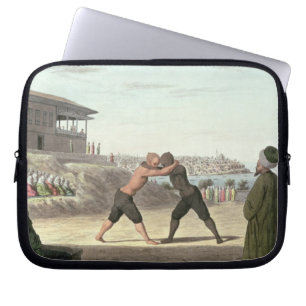 Wrestling Match, Constantinople (w/c on paper) Laptop Sleeve