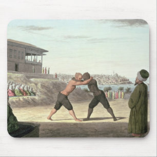 Wrestling Match, Constantinople (w/c on paper) Mouse Pad