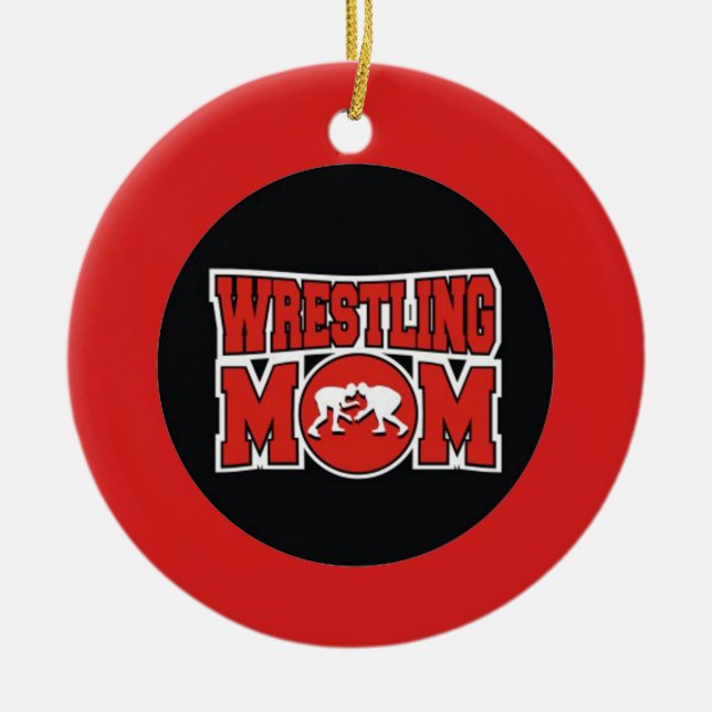 Wrestling Mum Christmas Ornament (Front)