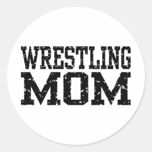Wrestling Mum Classic Round Sticker