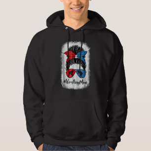 Wrestling Mum Life Bleached Messy Bun Hair Mother' Hoodie