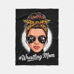 Wrestling Mum Wrestler Fighter Mother Martial Arts Fleece Blanket