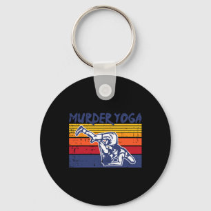 Wrestling Murder Yoga Retro Wrestler Jiu Jitsu Wom Key Ring