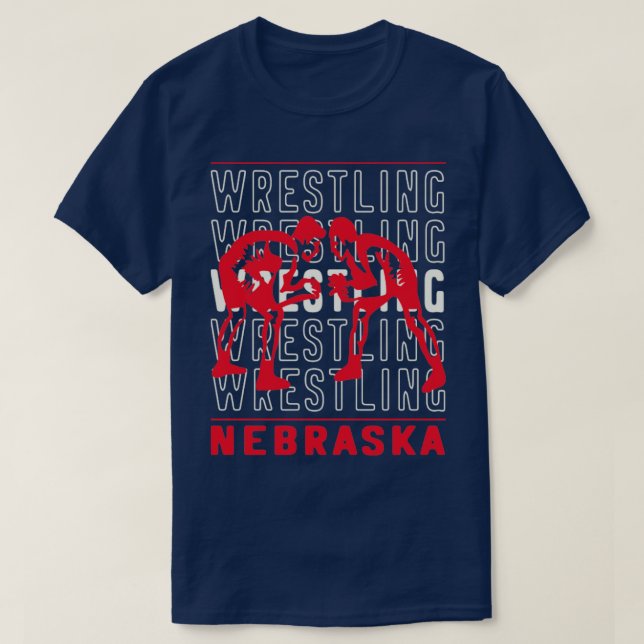 Wrestling Nebraska  T-Shirt (Design Front)