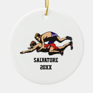 Wrestling On The Mat Christmas Ornament
