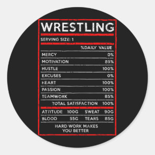 Wrestling rition Facts Wrestler Martial Arts Classic Round Sticker