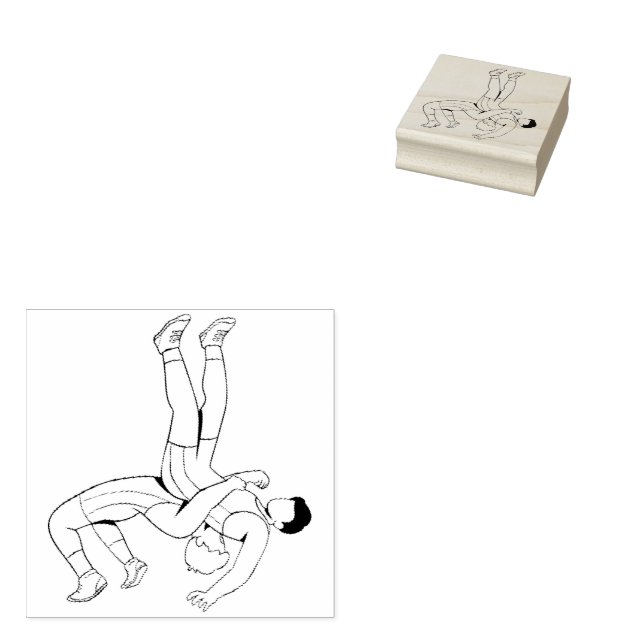Wrestling   rubber stamp (Stamped)