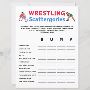 Wrestling Scattergories Game