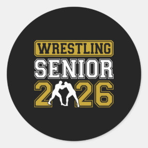 Wrestling Senior 2026 - Wrestlers Graduation Classic Round Sticker