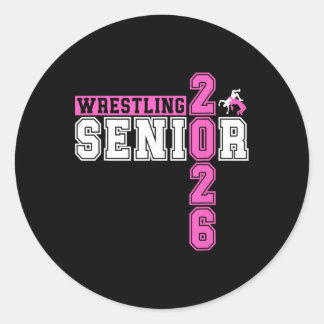 Wrestling Senior Girls Wrestling Senior 2026 Gradu Classic Round Sticker