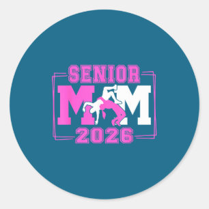 Wrestling senior mom wrestling senior 2026 classic round sticker