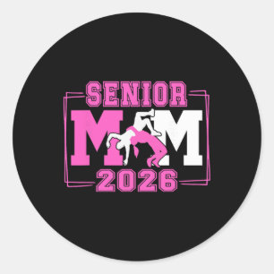 Wrestling Senior Mum Wrestling Senior 2026 Graduat Classic Round Sticker