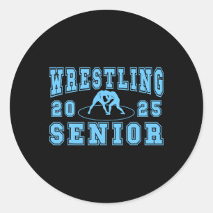 Wrestling Senior Night Wrestling Senior 2025 Gradu Classic Round Sticker