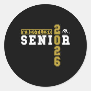 Wrestling Senior Night Wrestling Senior 2026 Gradu Classic Round Sticker