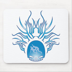 Wrestling Skull Mouse Pad