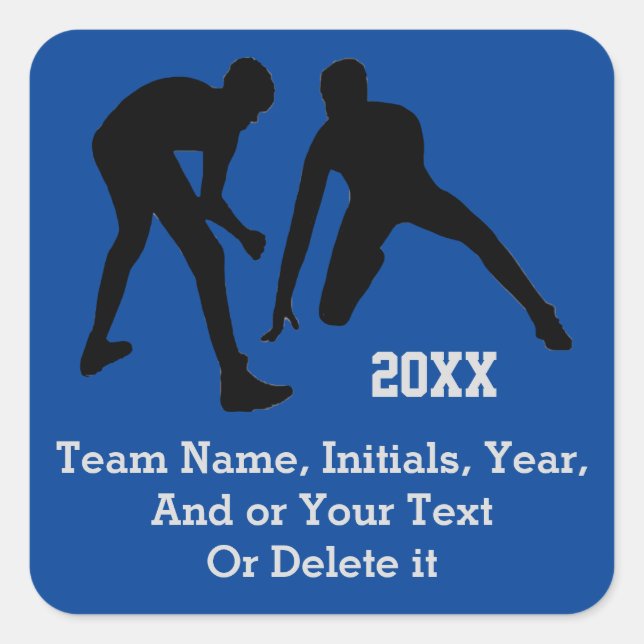 Wrestling Stickers with Your Text and Team Colours (Front)